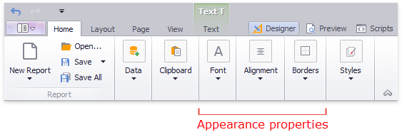 eurd-win-appearance-properties-on-toolbar